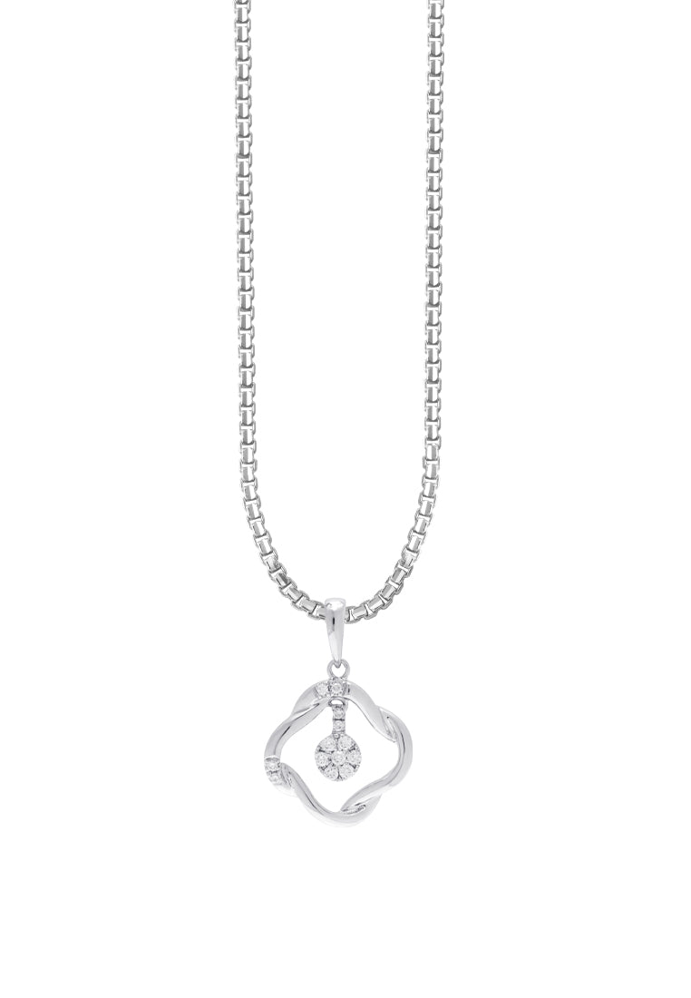 TOMEI Diamond Pendant Set, White Gold 375 (9K) & 585 (14K) (P5186)
