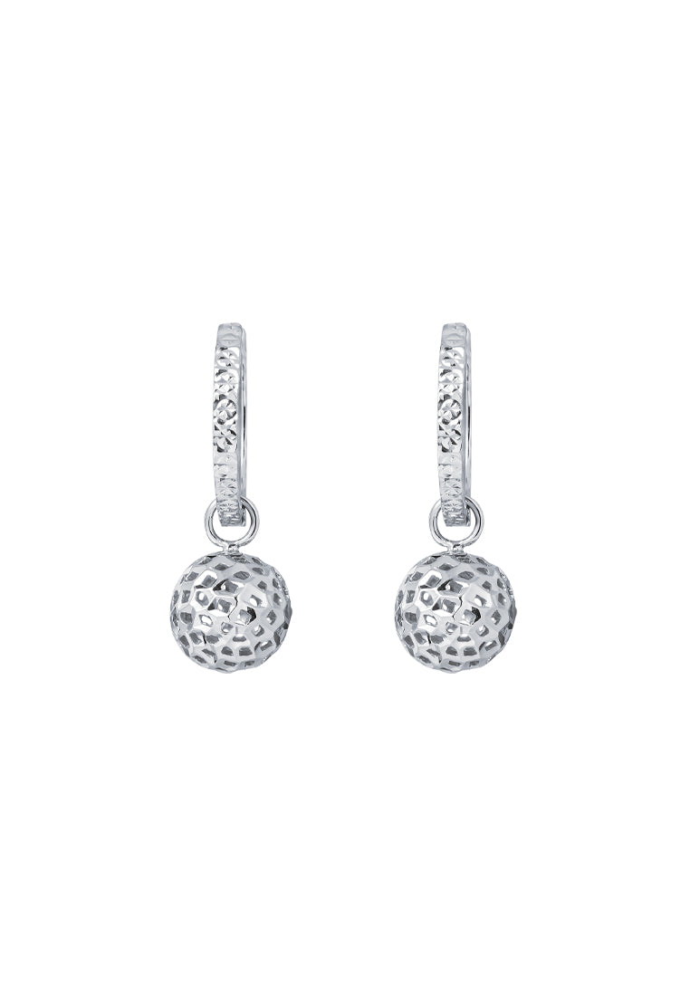 TOMEI Sphericity in Luminescence Duo Earrings, White Gold 585