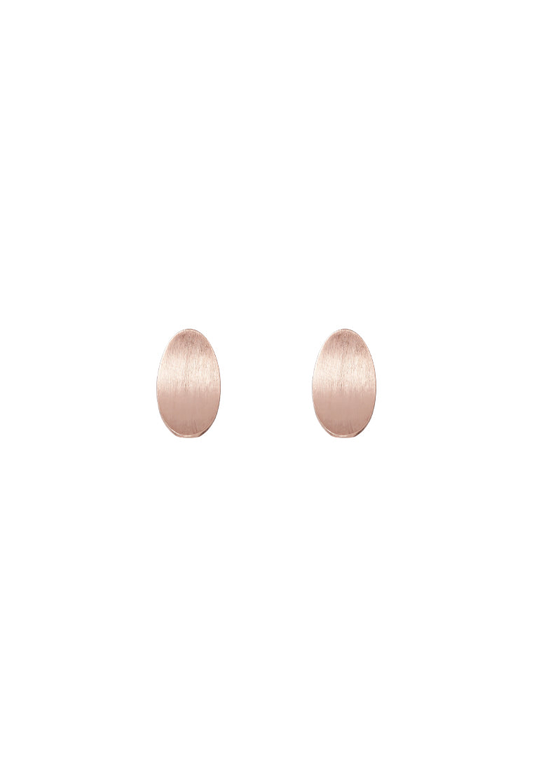 TOMEI Rouge Collection Oval Leave Earrings, Rose Gold 750