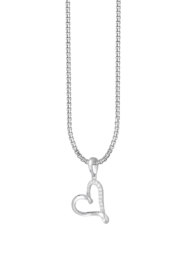 TOMEI Love Diamond Pendant Set, White Gold 585 (P4014)