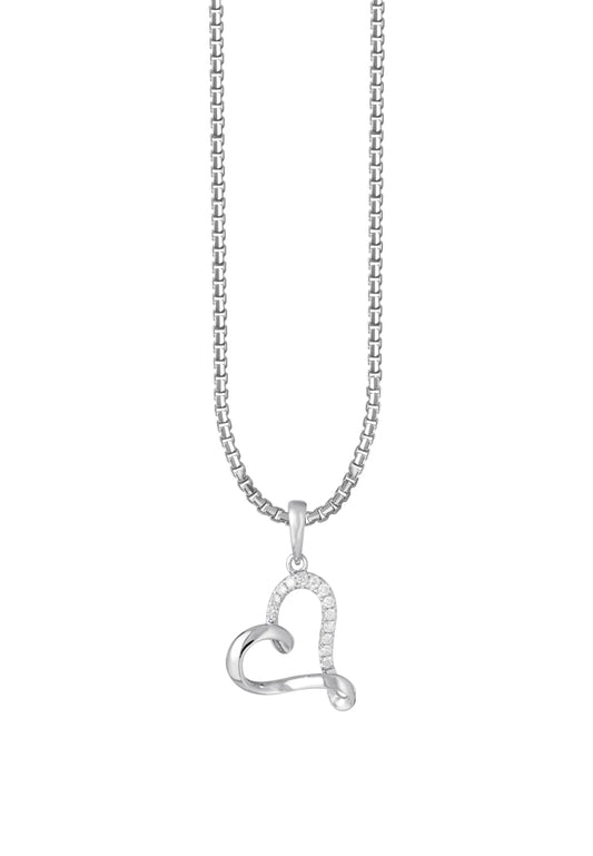 TOMEI Love Diamond Pendant Set, White Gold 585 (P4014)
