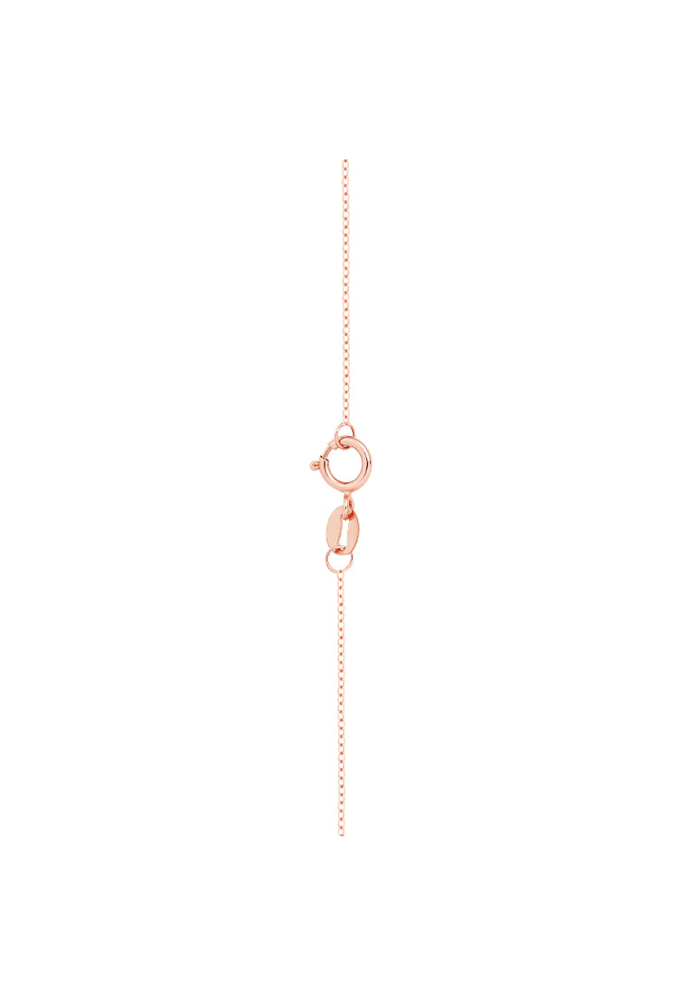 TOMEI Rouge Collection Fu In Circle Necklace, Rose Gold 750