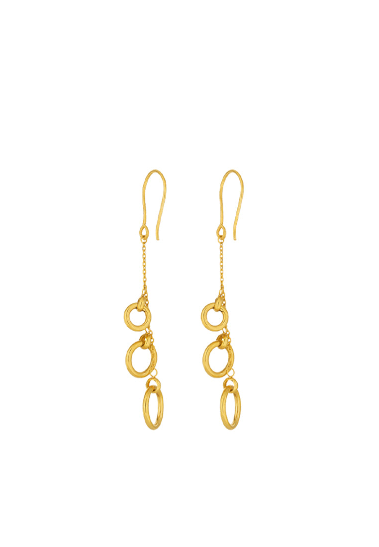 TOMEI Lusso Italia Dangling Circle Earrings, Yellow Gold 916