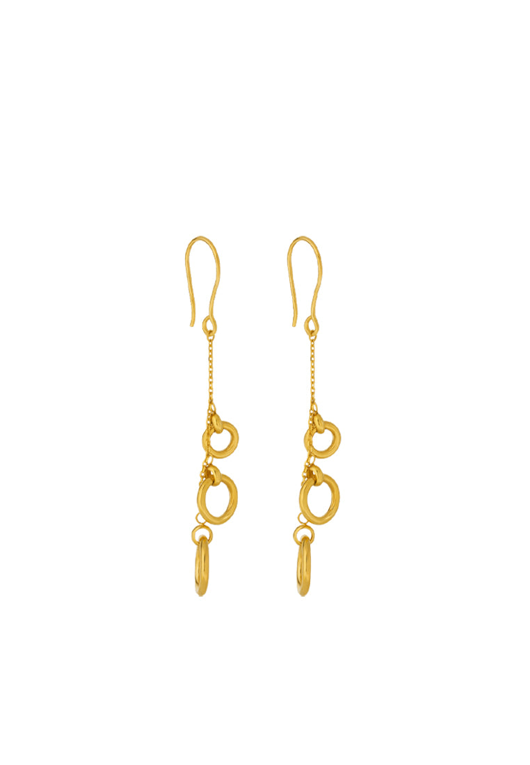 TOMEI Lusso Italia Dangling Circle Earrings, Yellow Gold 916