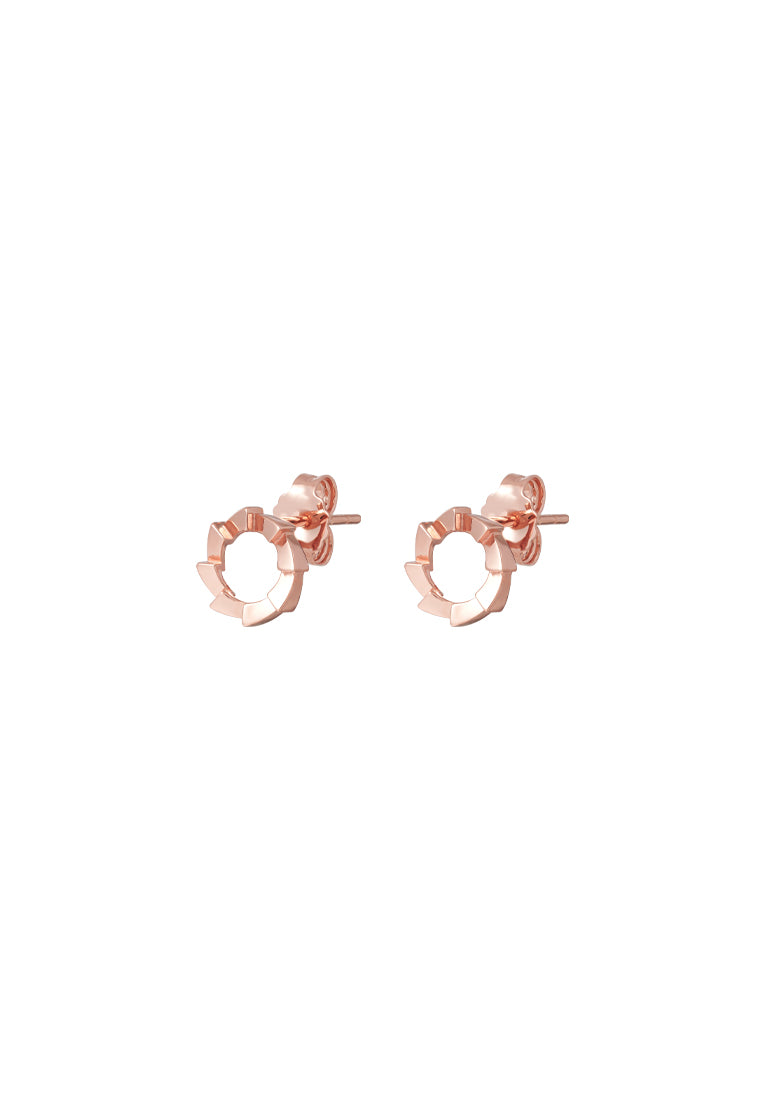 TOMEI Rouge Collection Circle Frame Earrings, Rose Gold 750