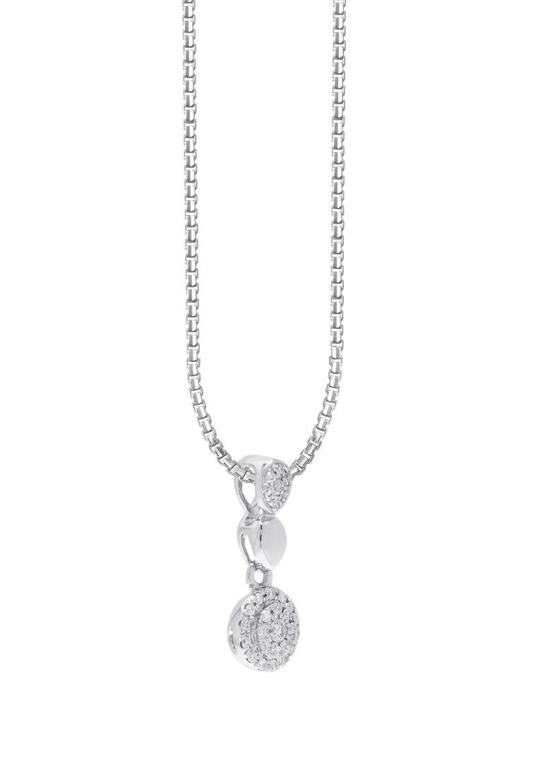 TOMEI Diamond Pendant Set, White Gold 585