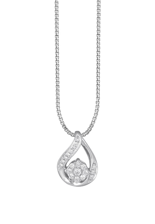 TOMEI Diamond Pendant Set, White Gold 585