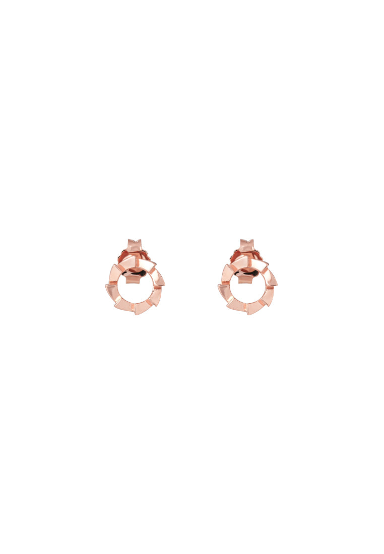 TOMEI Rouge Collection Circle Frame Earrings, Rose Gold 750
