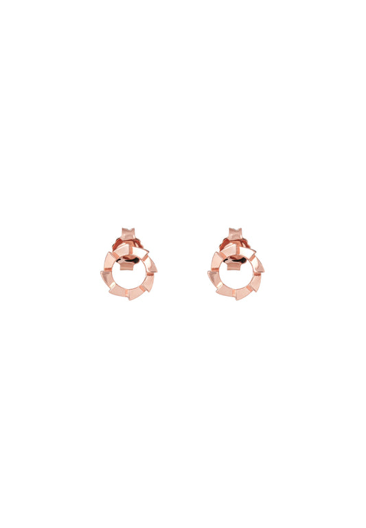 TOMEI Rouge Collection Circle Frame Earrings, Rose Gold 750