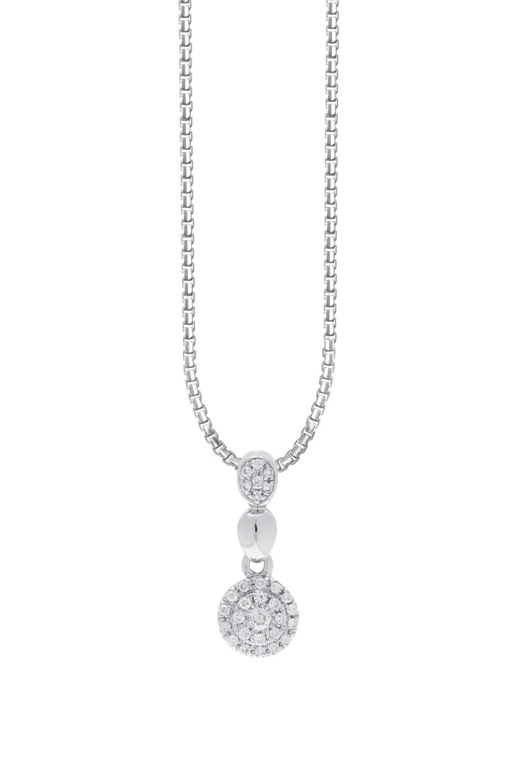 TOMEI Diamond Pendant Set, White Gold 585