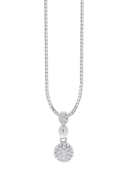 TOMEI Diamond Pendant Set, White Gold 585