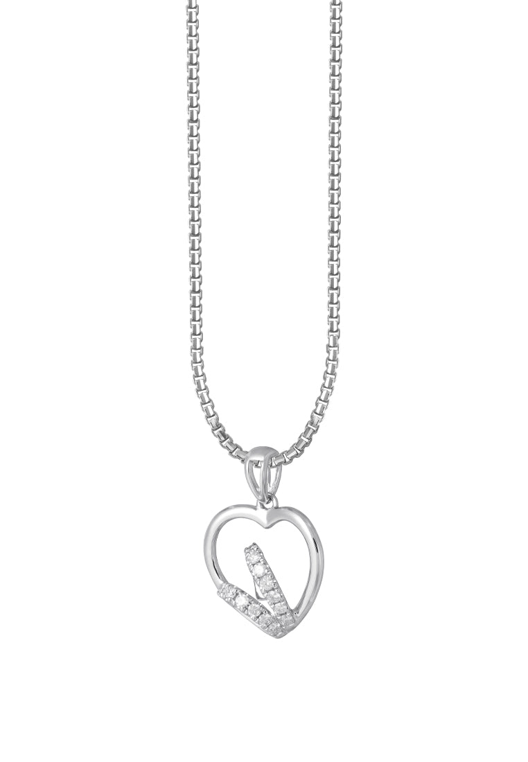 TOMEI Love Within Diamond Pendant Set White Gold 585