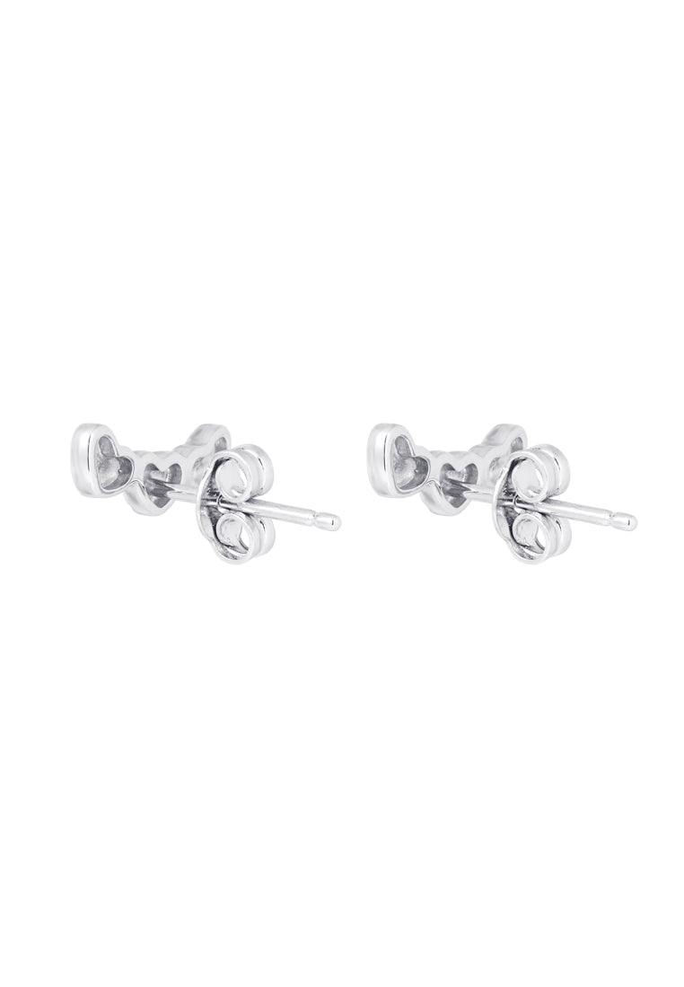 TOMEI I Love U Earrings, White Gold 585