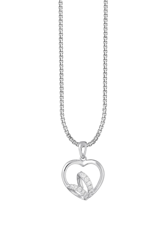 Love Within Diamond Pendant | Tomei White Gold 375 (9K) with Chain (P4316)