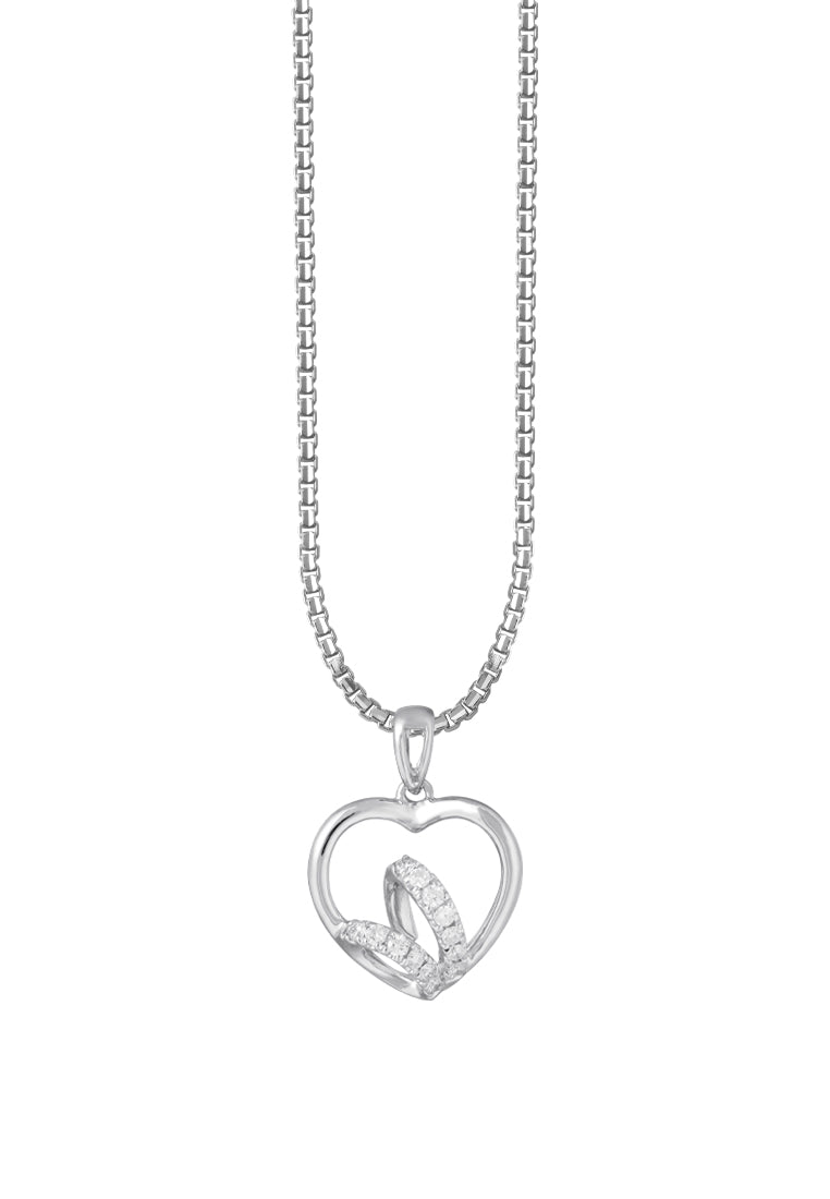 TOMEI Love Within Diamond Pendant Set White Gold 585