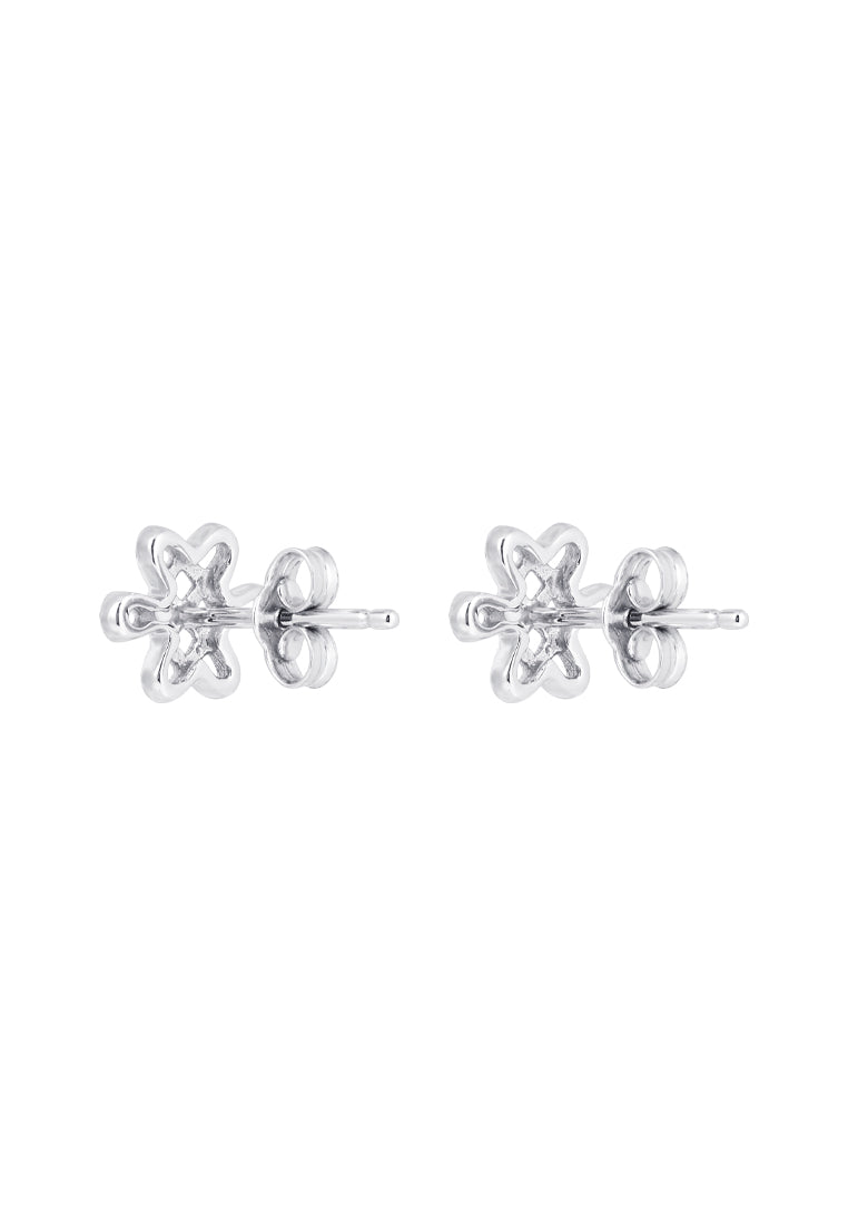 TOMEI Blissful Knot Earrings, White Gold 585