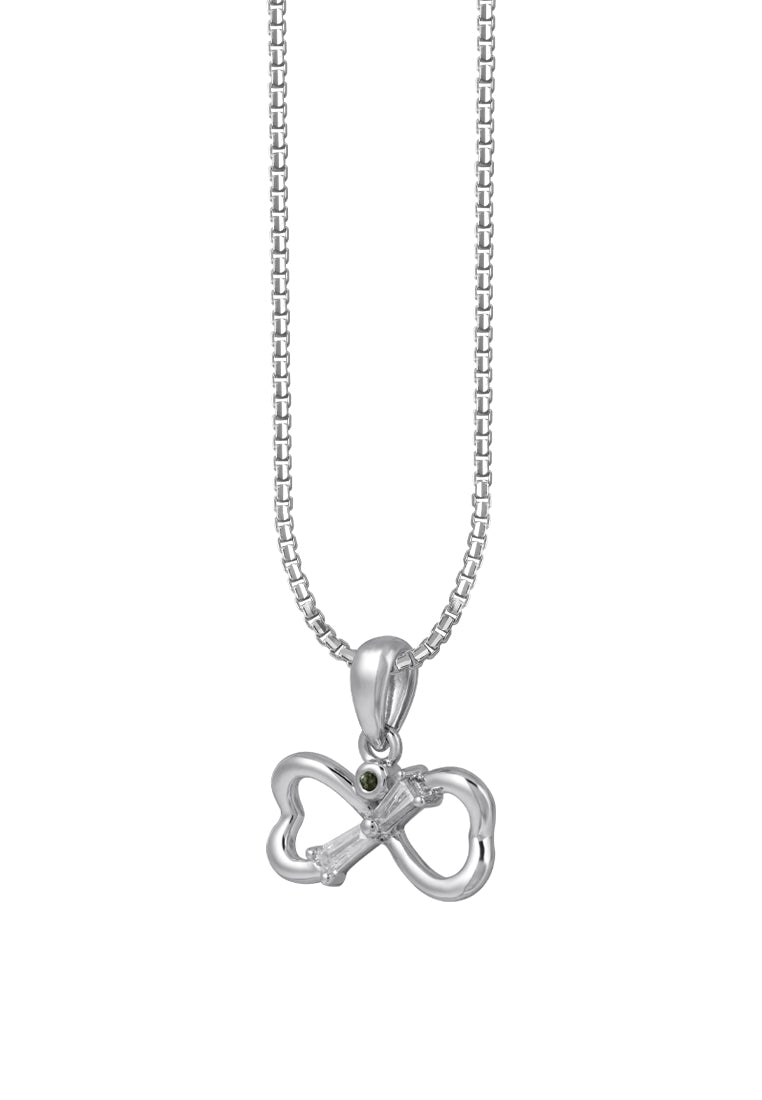 TOMEI Aileana Emerald Collection Ribband Pendant, White Gold 375