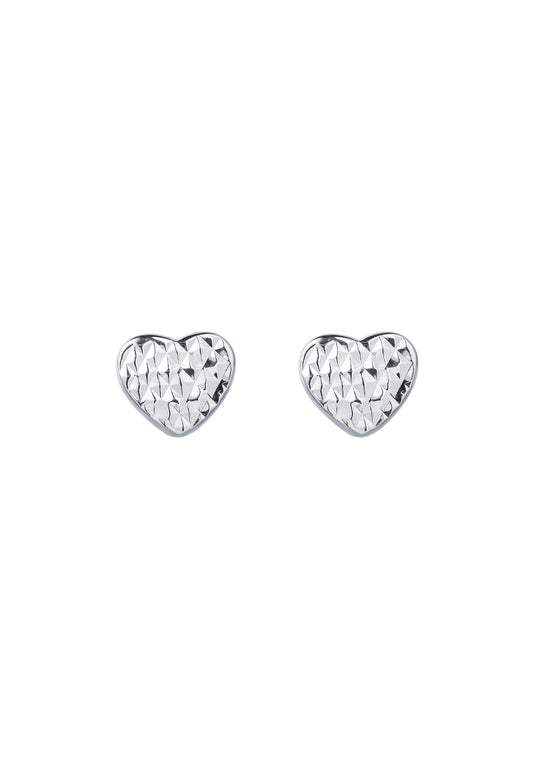 TOMEI Laser Cut Love Earrings, White Gold 585