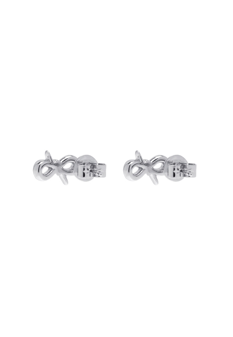 TOMEI Ribband Diamond Earrings, White Gold 585