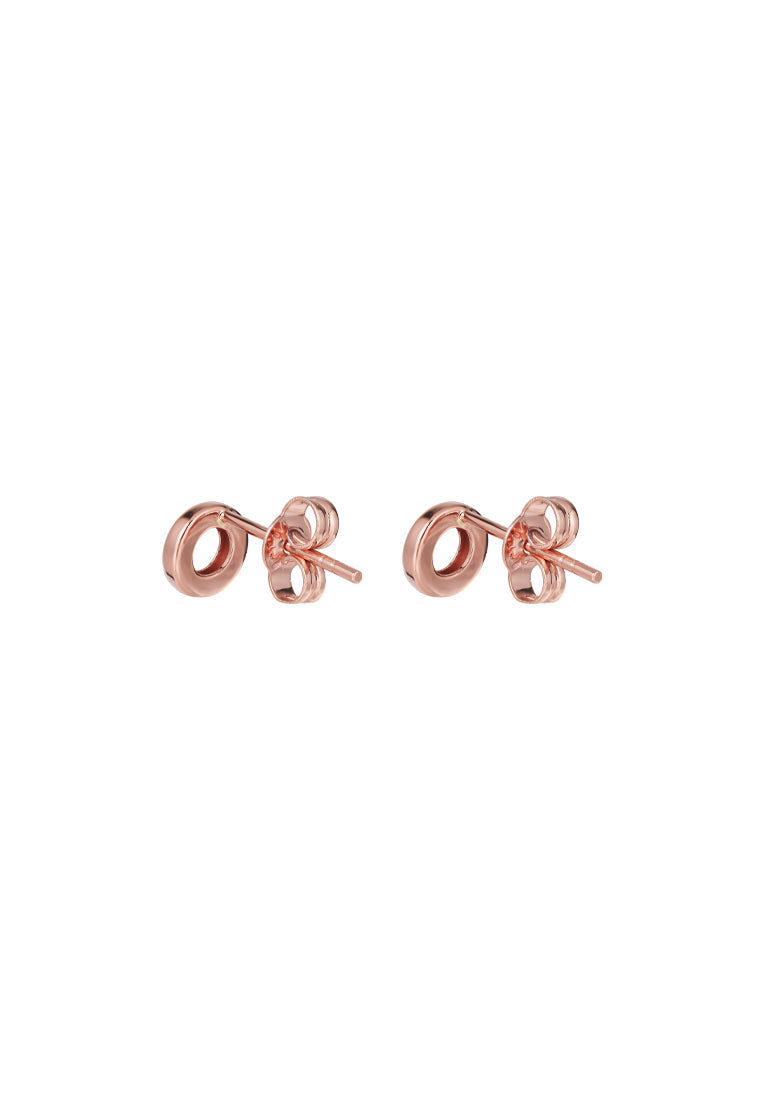 TOMEI Rouge Collection Round Earrings, Rose Gold 750