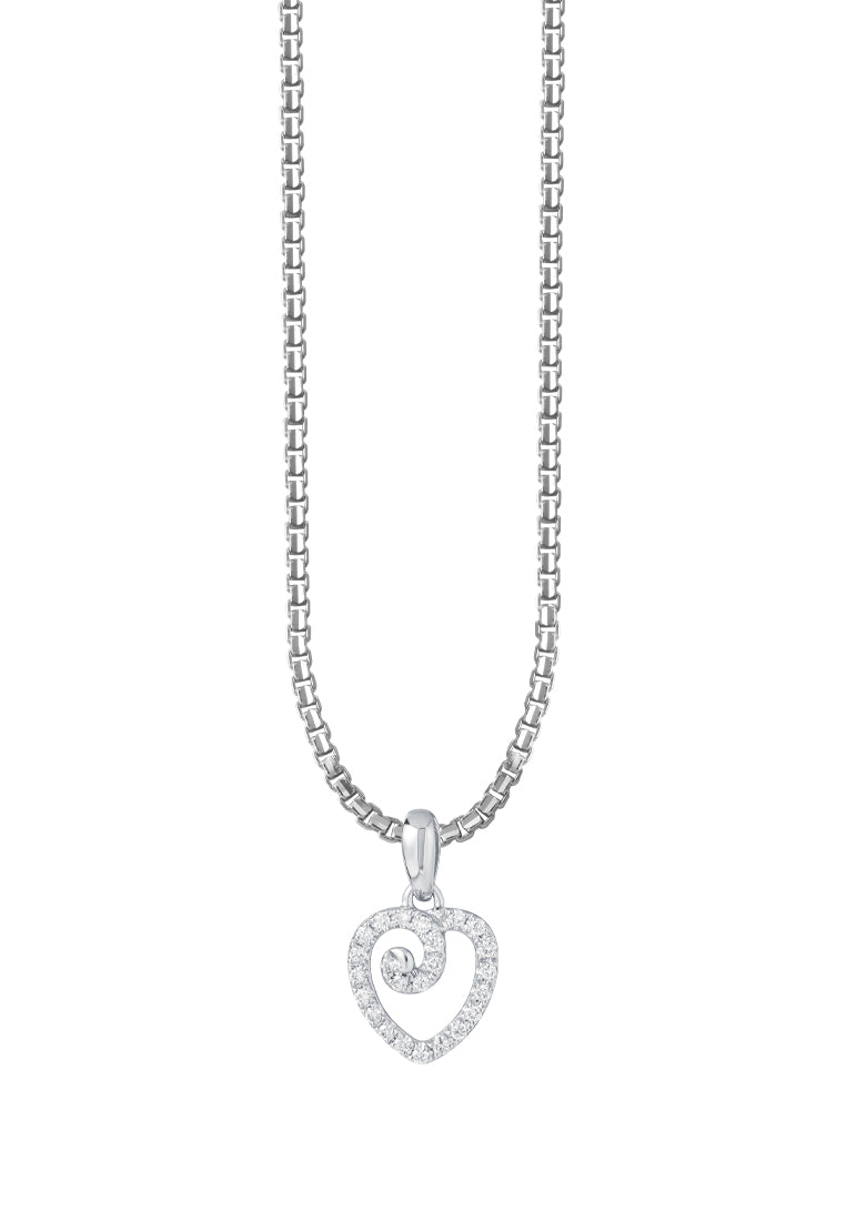 TOMEI Love Diamond Pendant Set, White Gold 585