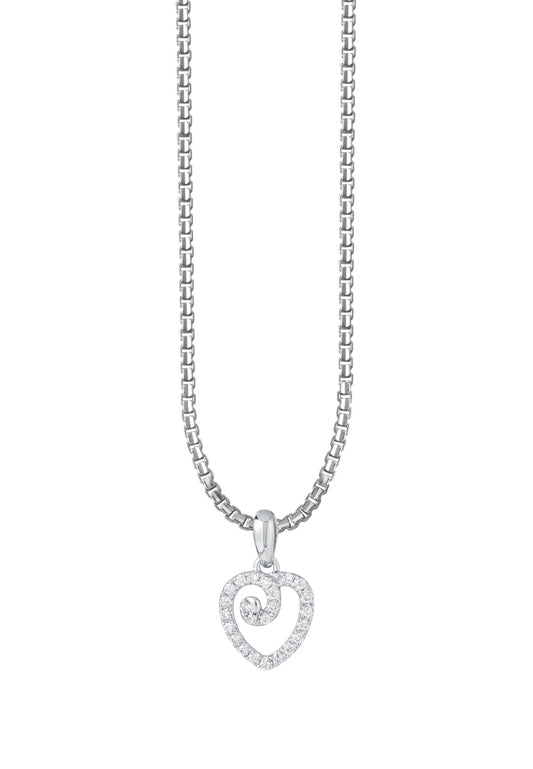 TOMEI Love Diamond Pendant Set, White Gold 585