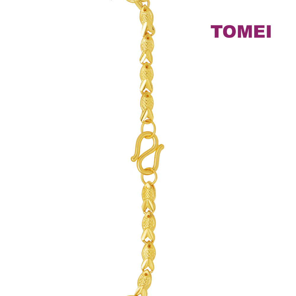 TOMEI Fish Friendship Bracelet, Yellow Gold 999