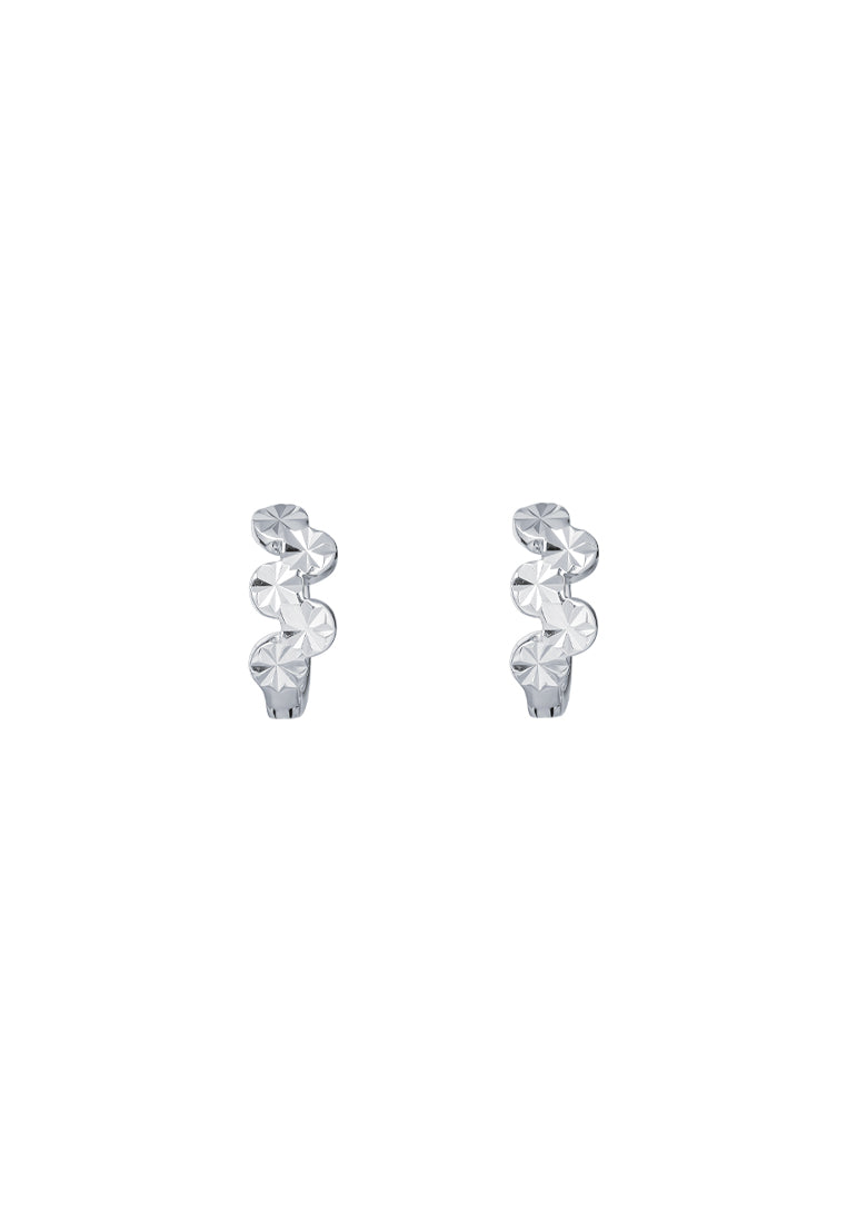 TOMEI Wavy Loop Earrings, White Gold 585