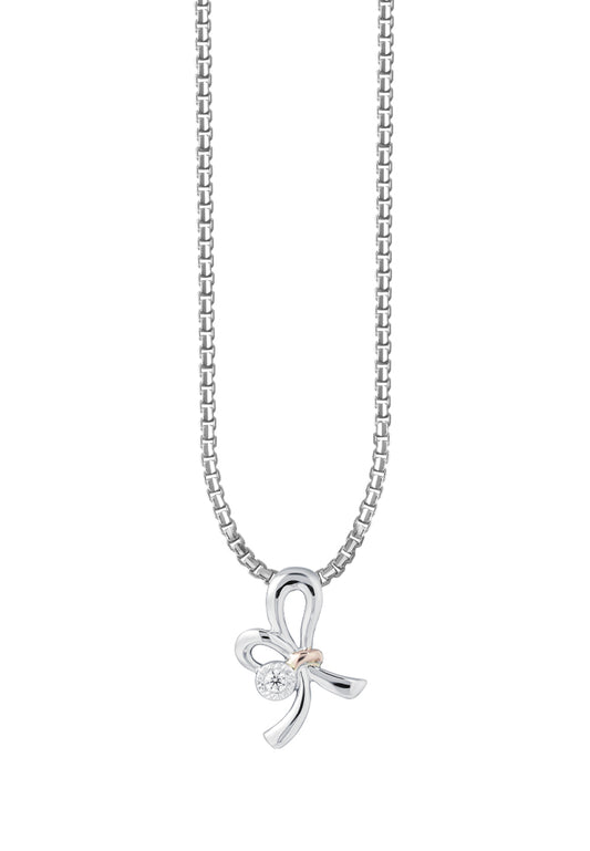 TOMEI Diamond Pendant Set, White+Rose Gold 585