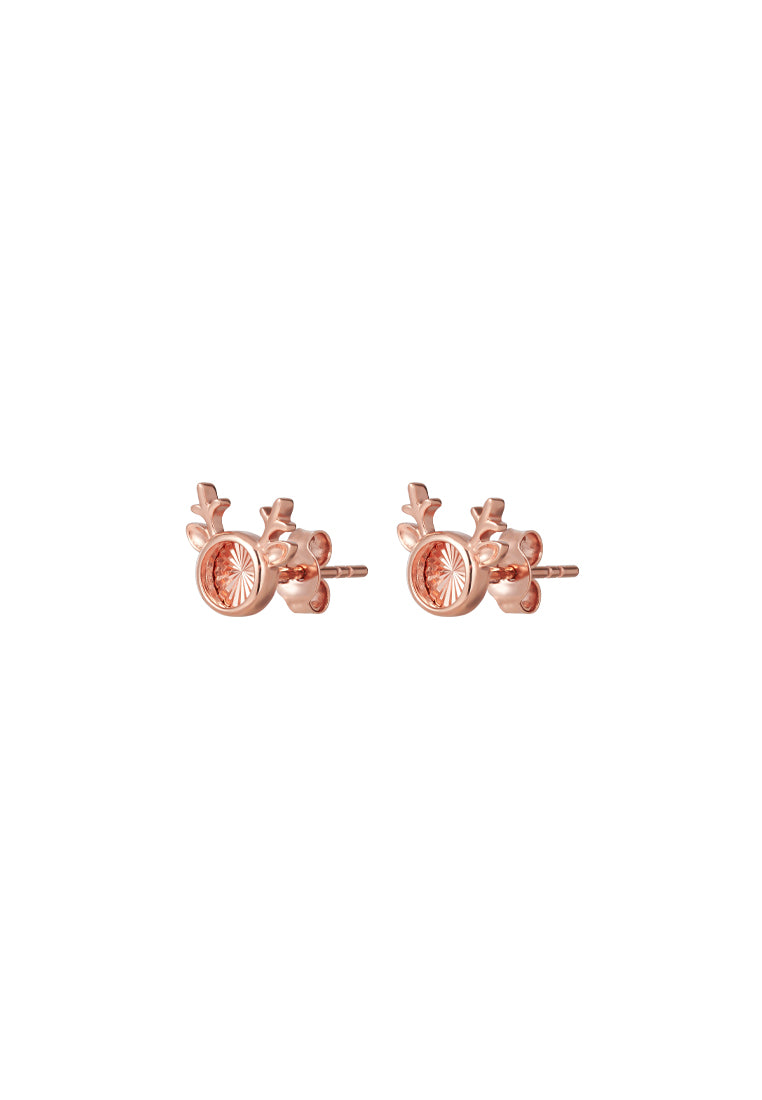 TOMEI Rouge Collection Reindeer Antlers Earrings, Rose Gold 750