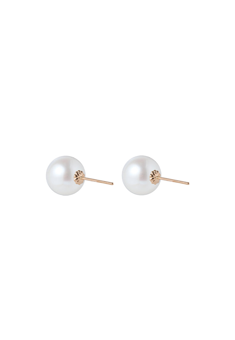 TOMEI Pearlfect Love Earrings(7mm), Rose Gold 750