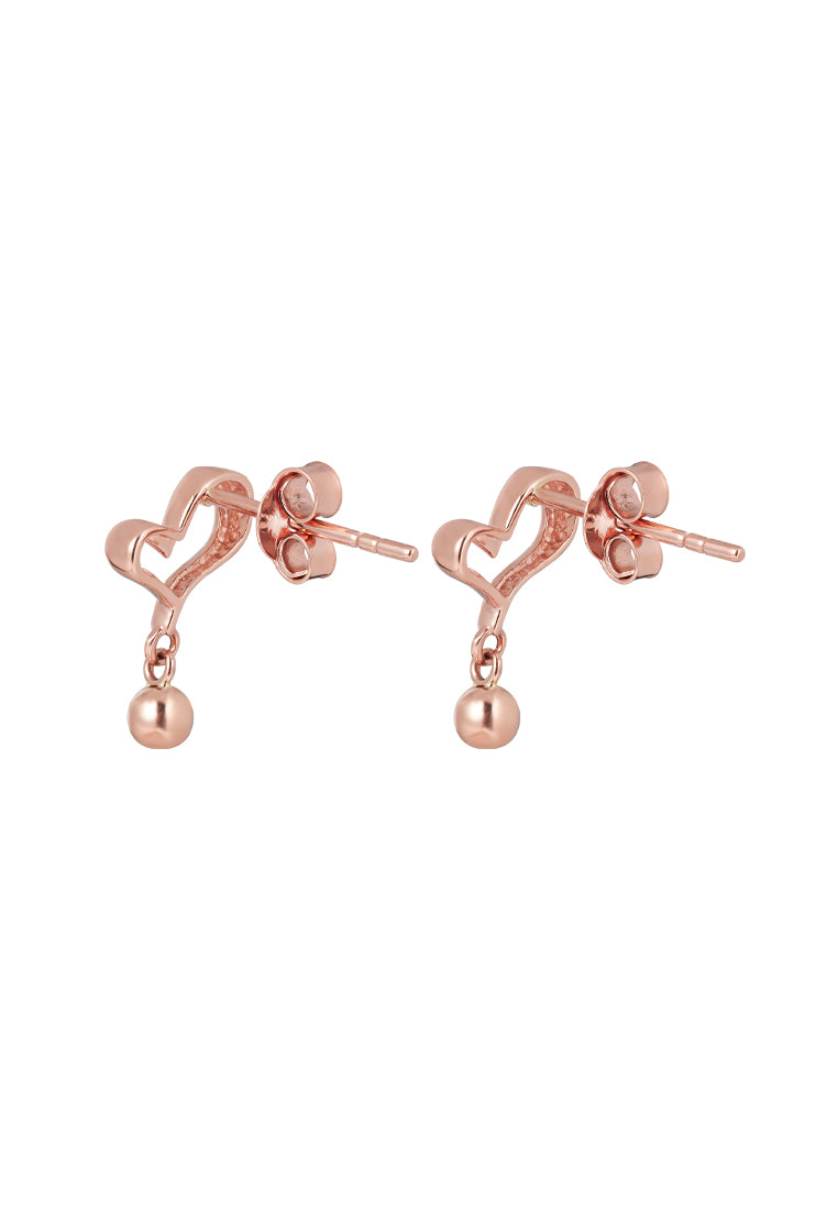 TOMEI Rouge Collection Love Earrings, Rose Gold 750