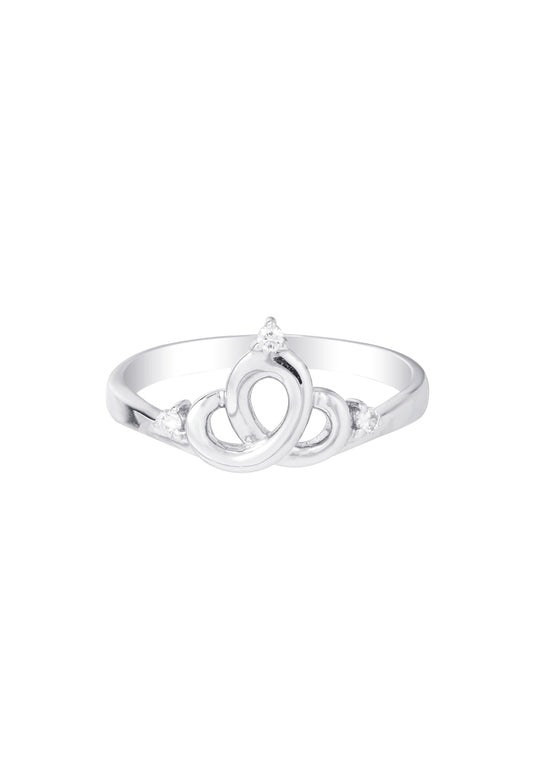 TOMEI Minimalist Crown Diamond Ring, White Gold 375