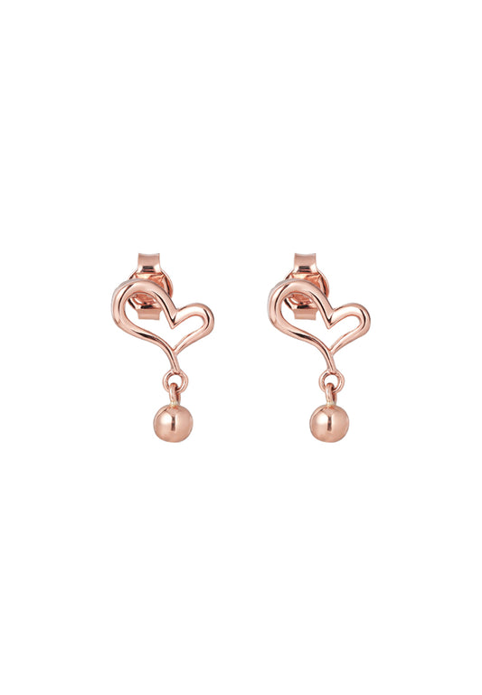 TOMEI Rouge Collection Love Earrings, Rose Gold 750