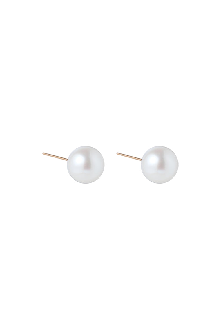 TOMEI Pearlfect Love Earrings(7mm), Rose Gold 750