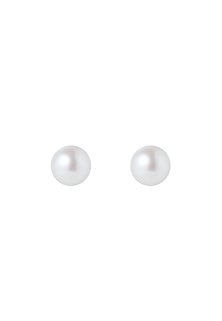 TOMEI Pearlfect Love Earrings(7mm), Rose Gold 750