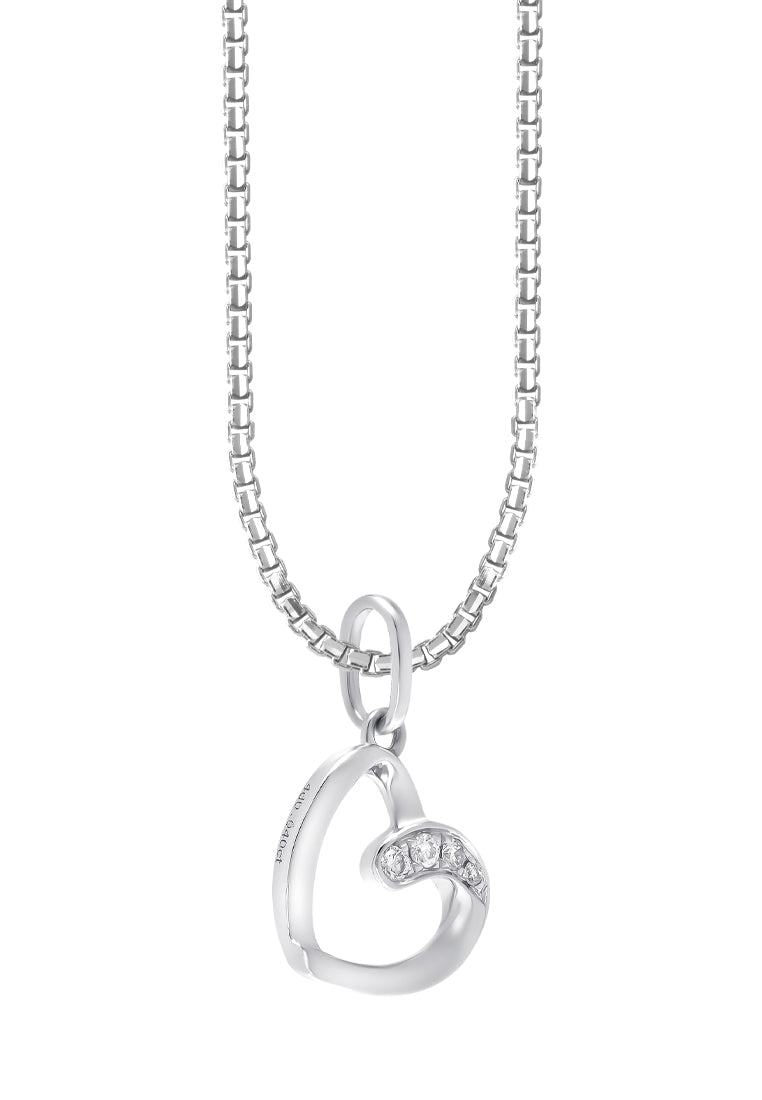 TOMEI Mesmerizing Love Pendant Set, White Gold 585