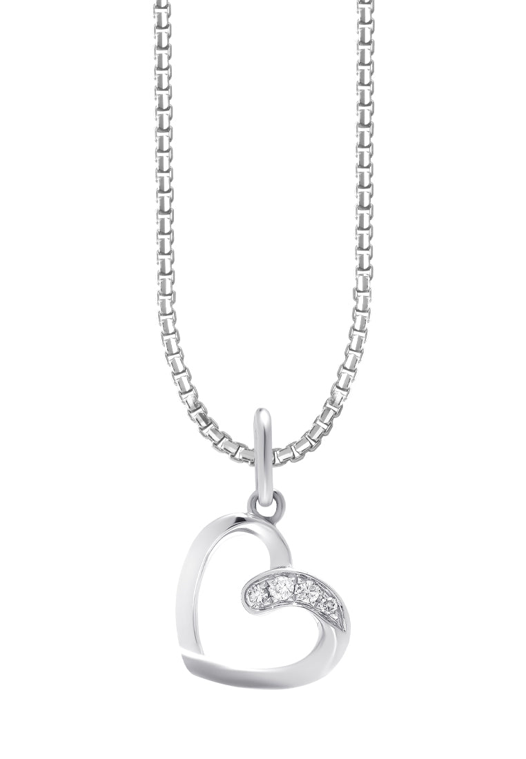 TOMEI Mesmerizing Love Pendant Set, White Gold 585