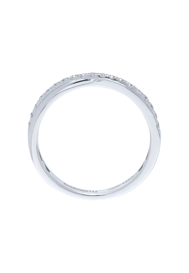 TOMEI Binding With Togetherness Ring, White+Rose Gold 585