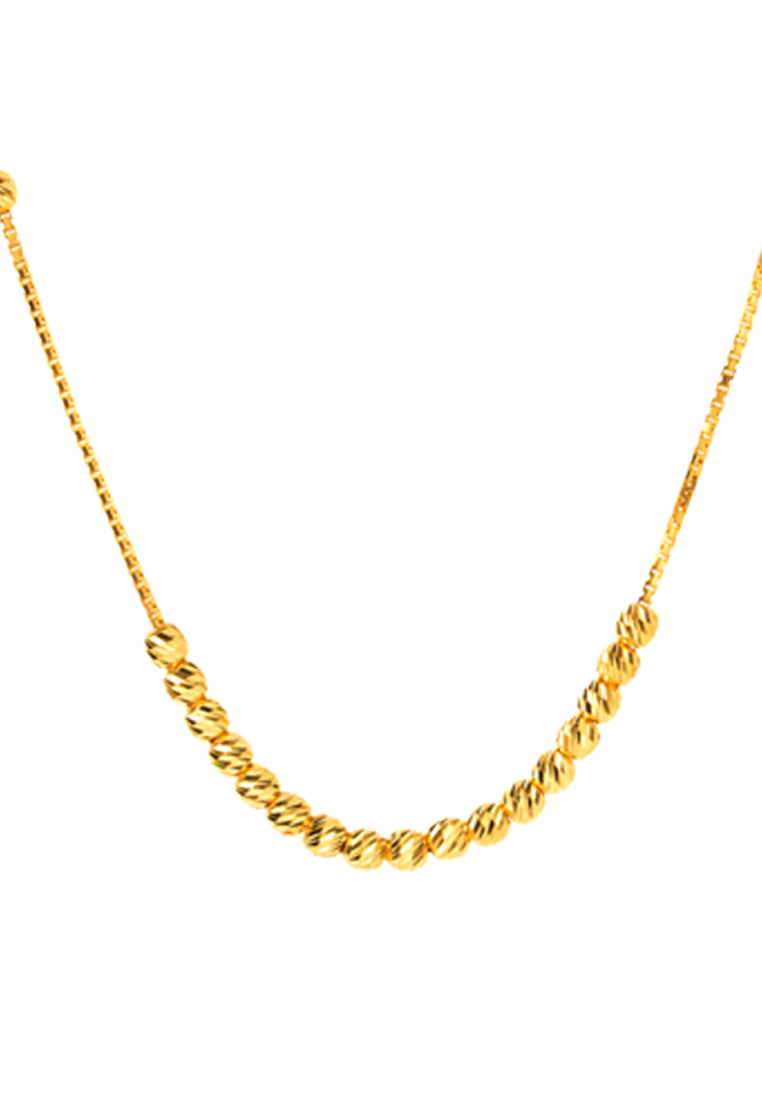 TOMEI Beads Necklace, Yellow Gold 916
