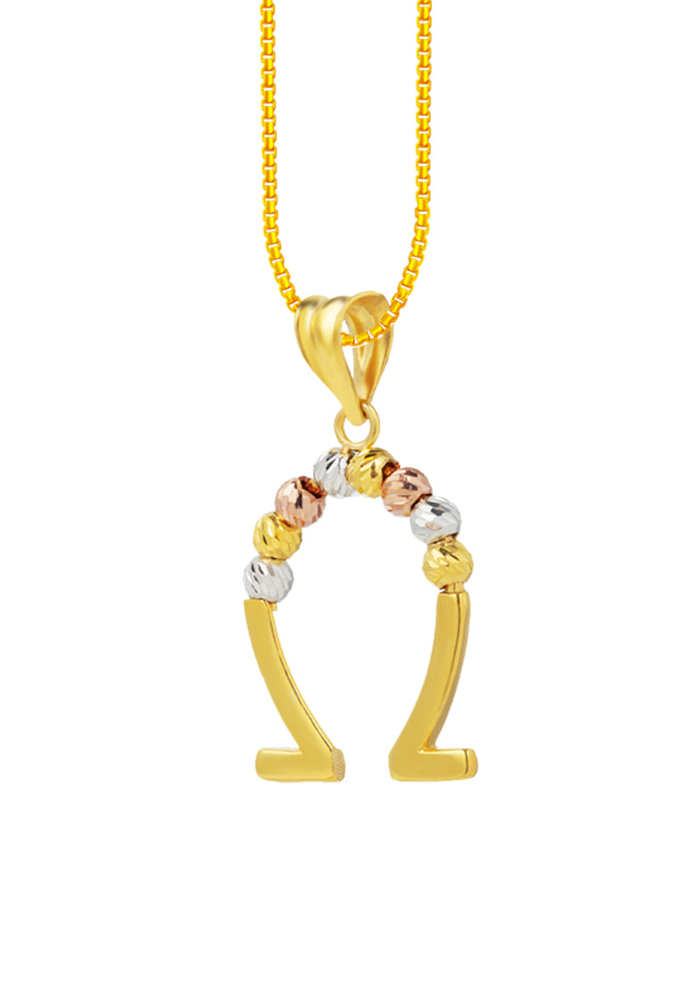 TOMEI Lusso Italia Omega Beads Pendant, Yellow Gold 916