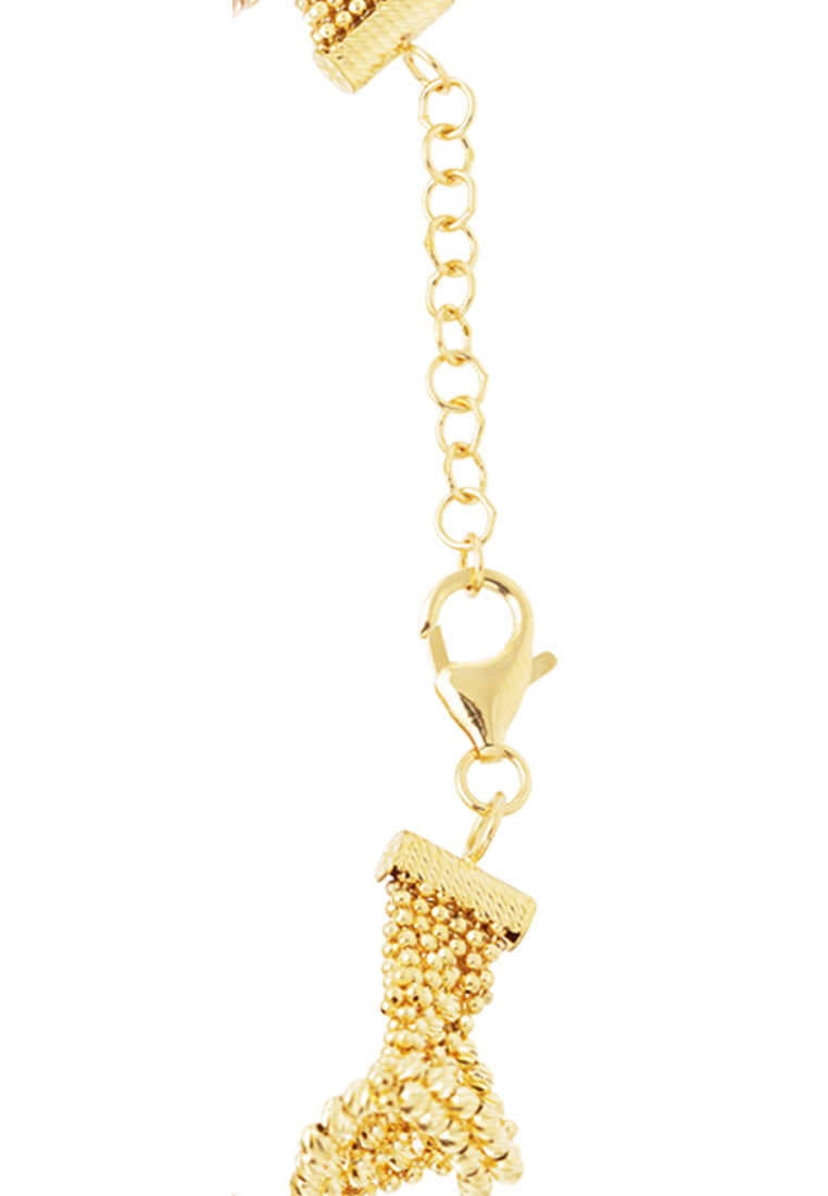 TOMEI Lusso Italia Tri-Tone Beads Bracelet, Yellow Gold 916