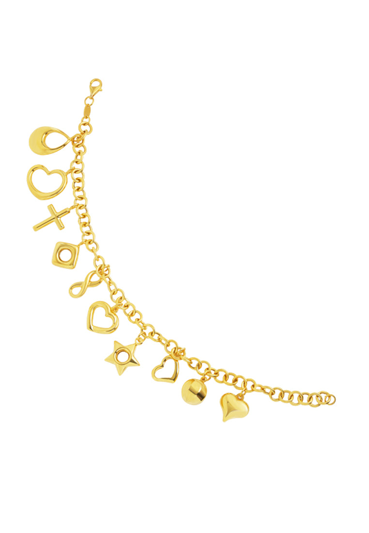 TOMEI Lusso Italia Faith & Love Bracelet, Yellow Gold, 916