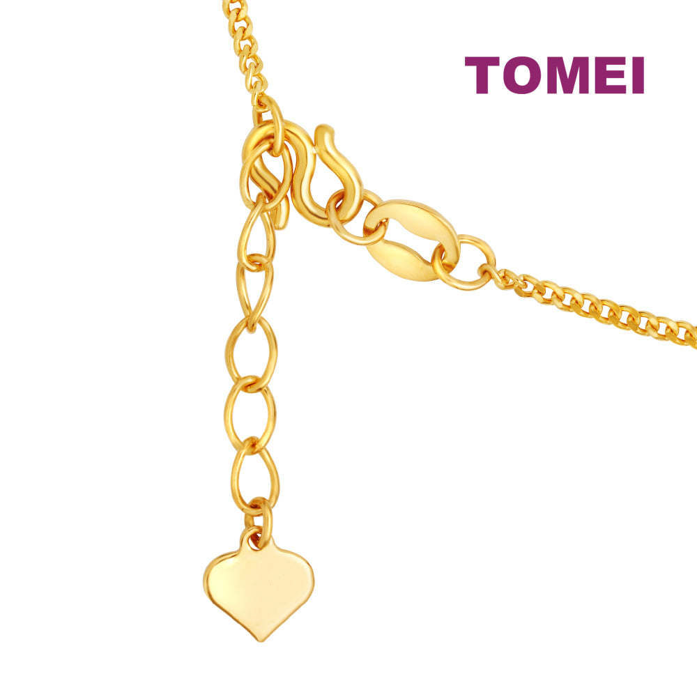 TOMEI Duo Of Devotion, Horizontal Bar Necklace Yellow Gold 999 (5G)