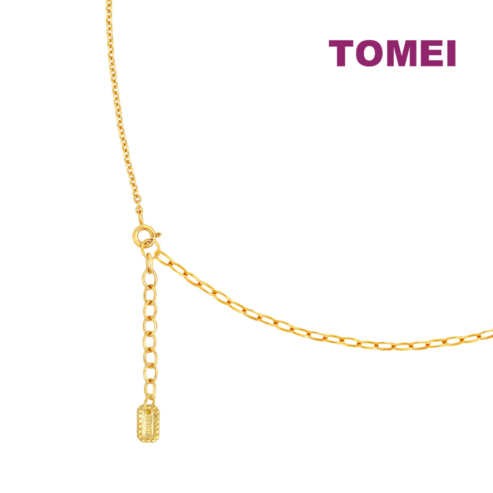 TOMEI Diamond Cut Collection V Trending Necklace, Yellow Gold 916