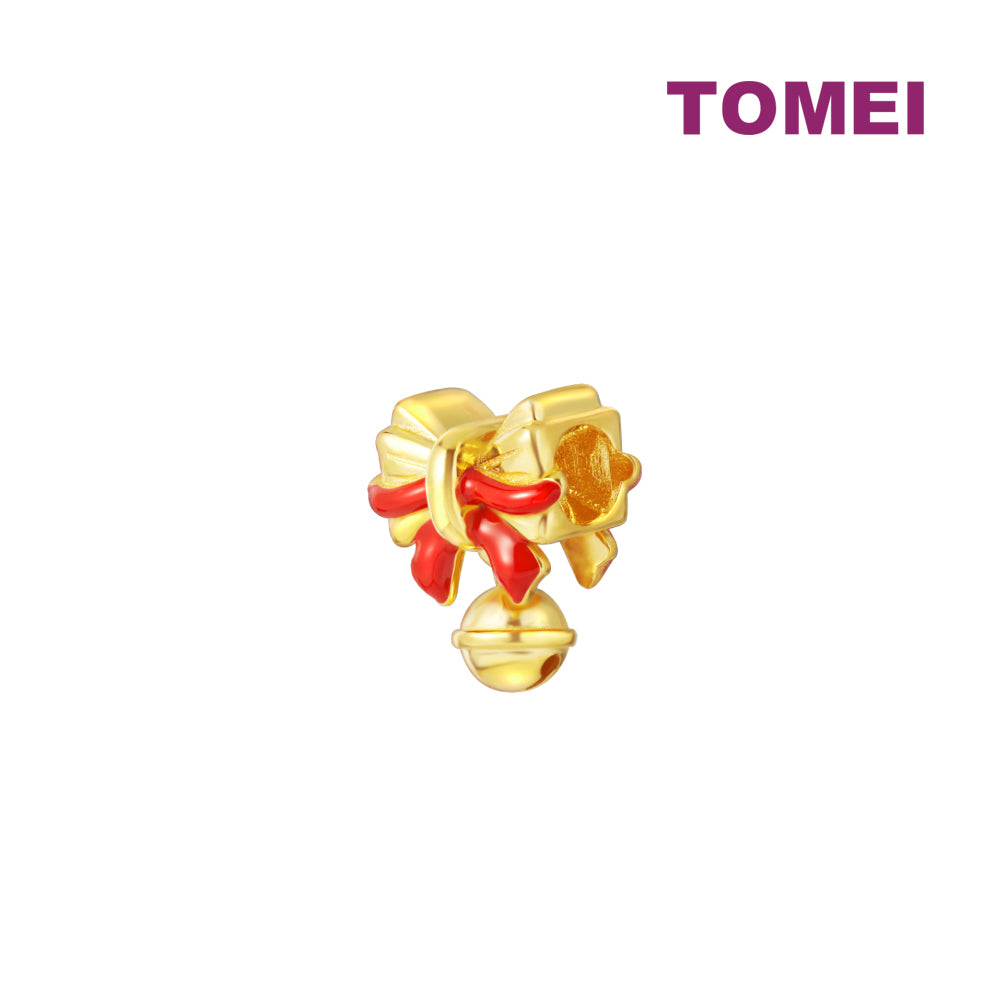 TOMEI Chomel Ribbon Bell Charm, Yellow Gold 916