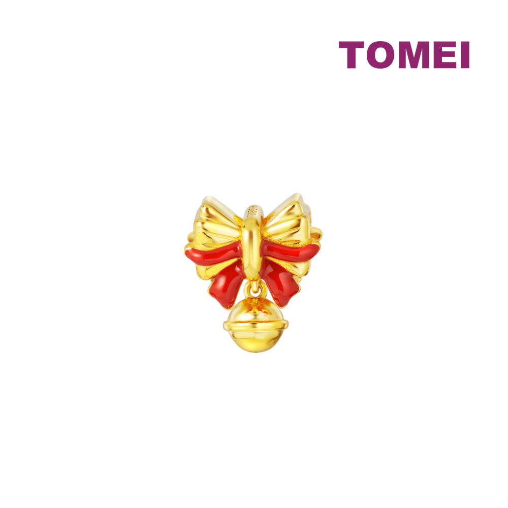 TOMEI Chomel Ribbon Bell Charm, Yellow Gold 916