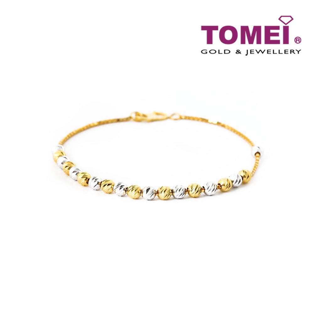 Tomei Caparisoned in Bonny Spheres Bracelet, Yellow Gold 916
