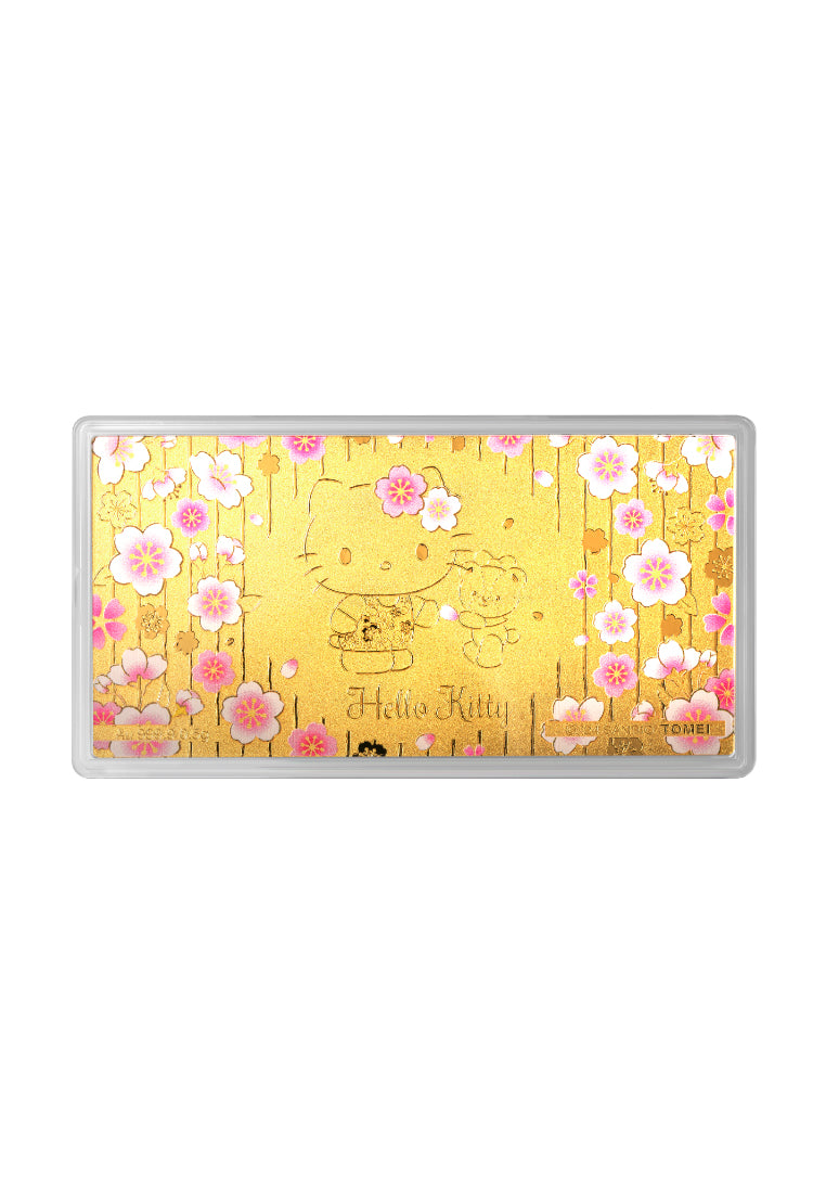 TOMEI X SANRIO Hello Kitty Sakura Gold Wafer 0.5G, Yellow Gold 9999