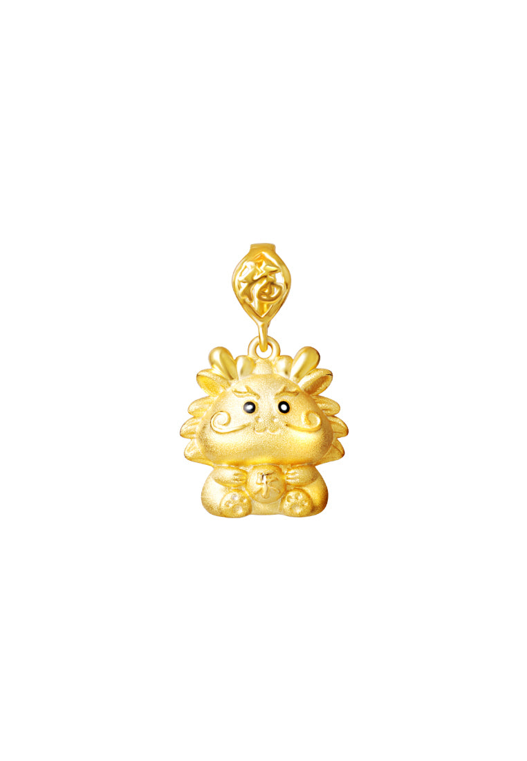 TOMEI Happy Joyful Dragon Pendant, Yellow Gold 916